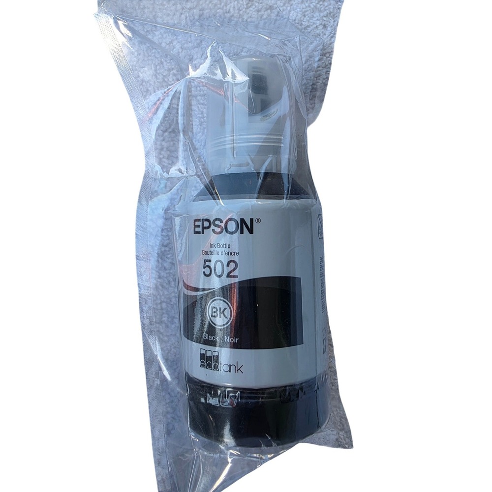 Epson 502 Black Ink Bottle EcoTank T502120-S Genuine OEM Factory Sealed E2